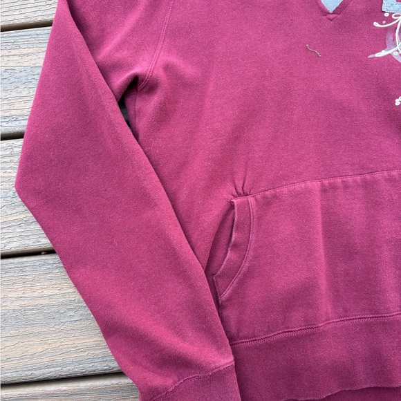 Vintage Y2K DC Shoes Hoodie Sweatshirt Maroon Women’s L - Picture 2 of 11